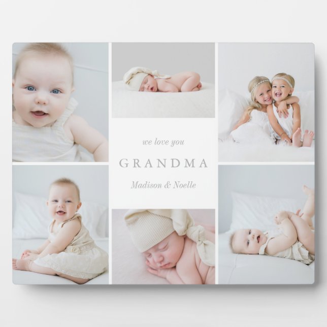 We Love You Grandma Photo Collage Plaque (Front)