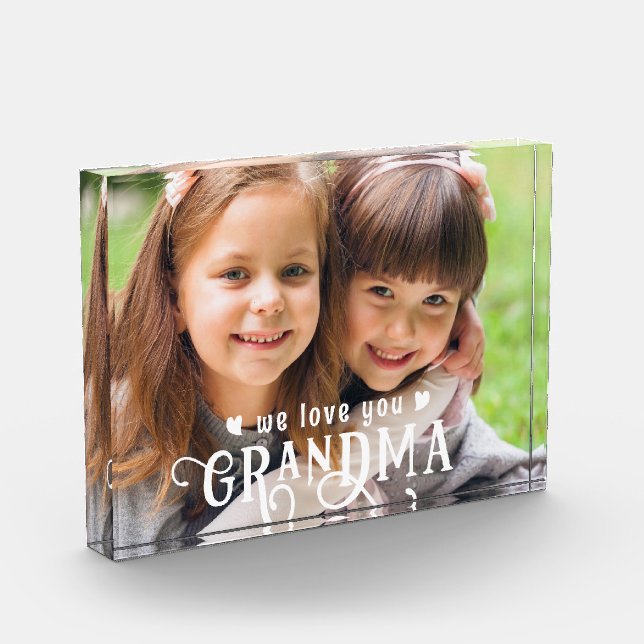 We Love You Grandma Photo Custom Colour Block (Left)