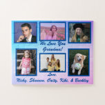 "We Love you Grandma" Photo Gift Jigsaw Puzzle<br><div class="desc">Who doesn't love a good puzzle? And what better puzzle than piecing together photos of your loved ones! This puzzle can be personalized with multiple photos, the recipient's name, messages, the givers' names, and much more. The design holds 6 photos, and may be customized for more or less photos. Please...</div>