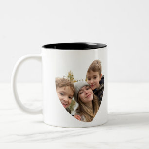 We Love You Grandma Photo Heart Two-Tone Coffee Mug