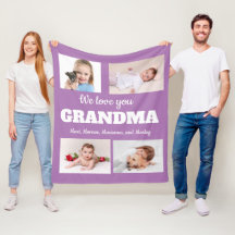 We Love You Grandma Purple 4 Photo Child Family