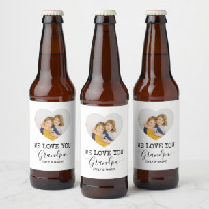 We Love You Grandpa   Custom Beer Bottle Label 