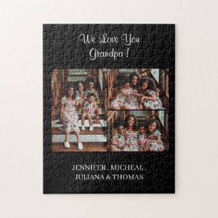 We love you Grandpa Custom Photo Collage Script  Jigsaw Puzzle
