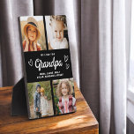 We Love You Grandpa Modern Photo Collage Plaque<br><div class="desc">The Grandpa We Love You Heart Modern Photo Collage Plaque is a touching and personalised gift that showcases your love for your grandfather. This beautifully designed plaque features a heart-shaped photo collage, allowing you to add your favourite family pictures in a modern and stylish layout. The heartfelt "We Love You,...</div>