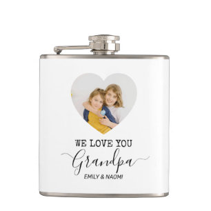 We Love You Grandpa Personalised Flask