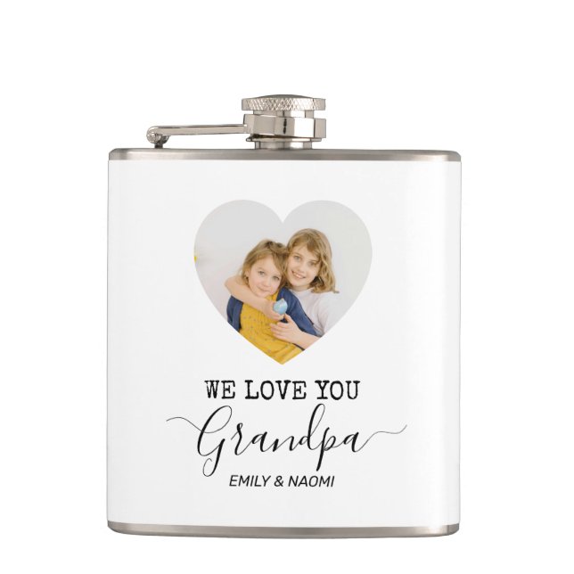 We Love You Grandpa | Personalised Flask (Front)