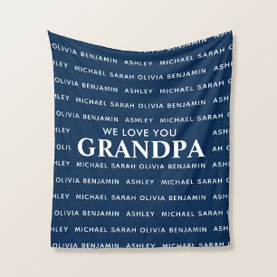 We Love You Grandpa Personalised Kids Names Fleece Blanket