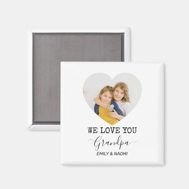 We Love You Grandpa |  Personalised Magnet (Front/Back)