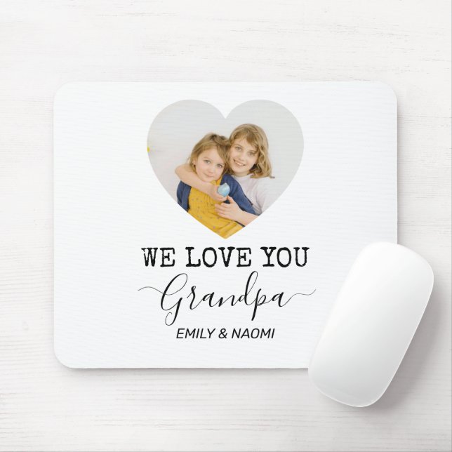 We Love You Grandpa | Personalised Mouse Pad (With Mouse)
