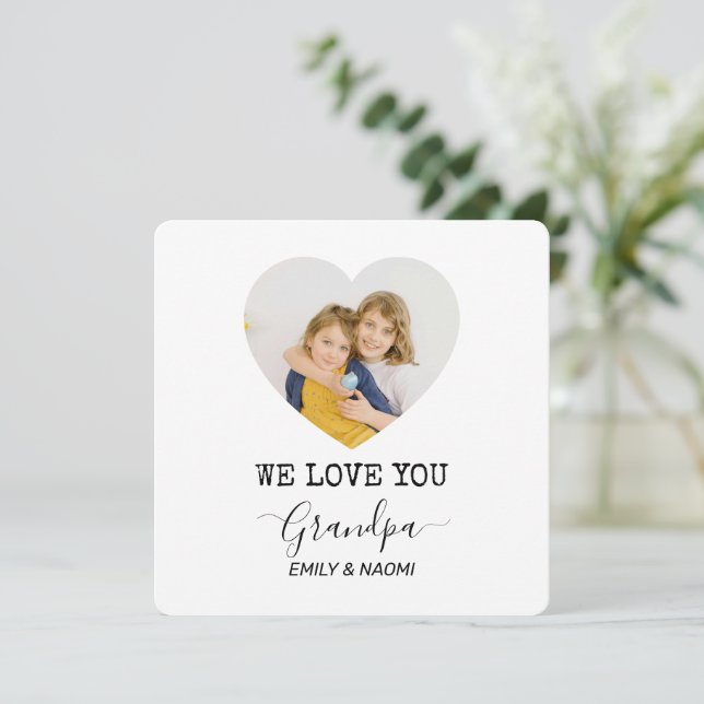 We Love You Grandpa | Personalised Photo Card (Standing Front)