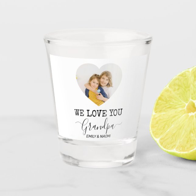 We Love You Grandpa | Personalised Shot Glass (Front)