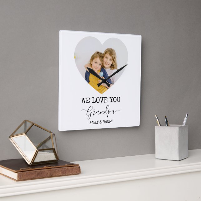 We Love You Grandpa |  Personalised Wall Clock (Office)