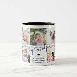 We love You Grandpa   Photo Gift Navy Blue Two-Tone Coffee Mug