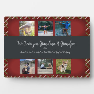  We Love You, Grandparents Custom 6 Photo Grid   Plaque