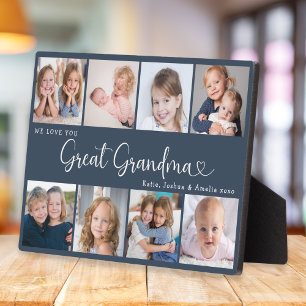 We Love You Great Grandma Photo Collage Heart Plaque