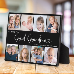 We Love You Great Grandma Photo Collage Heart Plaque