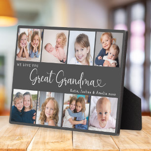 We Love You Great Grandma Photo Collage Heart Plaque