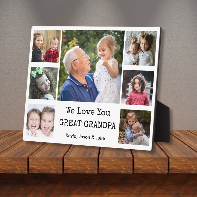 We Love You Great Grandpa 7 Photo Collage Plaque (Creator Uploaded)