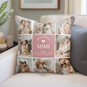 We Love You Mimi Personalised Photo Throw Pillow