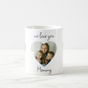 We Love You Mom – Custom Photos Heart Mug