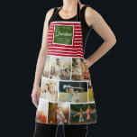 WE LOVE YOU MOM Family Photo Collage Christmas Apron<br><div class="desc">Perfect gift for Mother's Day,  Birthday,  or the Holidays: A modern,  sweet apron customized with ten of your personal favorite photos as well as a message,  names for the best mom ever. This is the Christmas Holiday red and green version.</div>