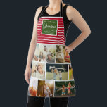 WE LOVE YOU MOM Family Photo Collage Christmas Apron<br><div class="desc">Perfect gift for Mother's Day,  Birthday,  or the Holidays: A modern,  sweet apron customized with ten of your personal favorite photos as well as a message,  names for the best mom ever. This is the Christmas Holiday red and green version.</div>