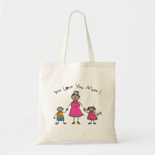 We Love You Mum Cartoon Family Happy Mother's Day Tote Bag