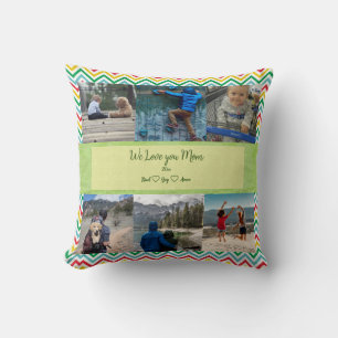 We Love You, Mum Custom 6 Photo Grid   Throw Pill Cushion