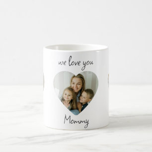 We Love You Mum – Custom Photos Heart Mug