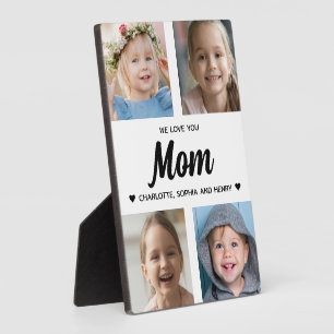 We Love You Mum Family Keepsake Photo Collage Plaque
