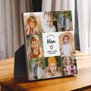 We Love You Mum Family Modern Photo Collage Plaque