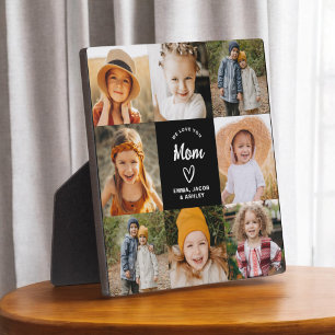 We Love You Mum Family Modern Photo Collage Plaque