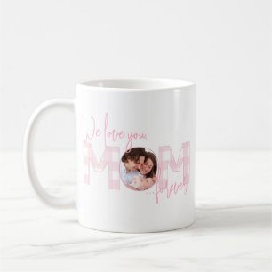 We Love You Mum Forever Pink Buffalo Check Photo Coffee Mug