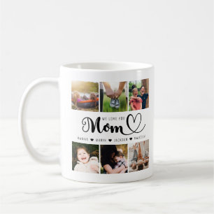 We Love You Mum Kids Names Photo Collage Coffee Mug