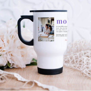 We Love You Mum   Modern 2 Photo Collage Travel Mug