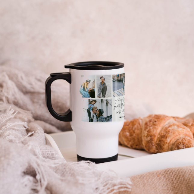 We Love You Mum | Modern 6 Photo Collage Travel Mug