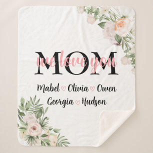We Love You Mum Mother's day  Sherpa Blanket