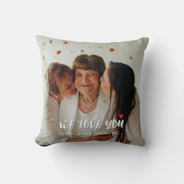 We Love You Mum – Personalised Gift Photo Cushion (Front)