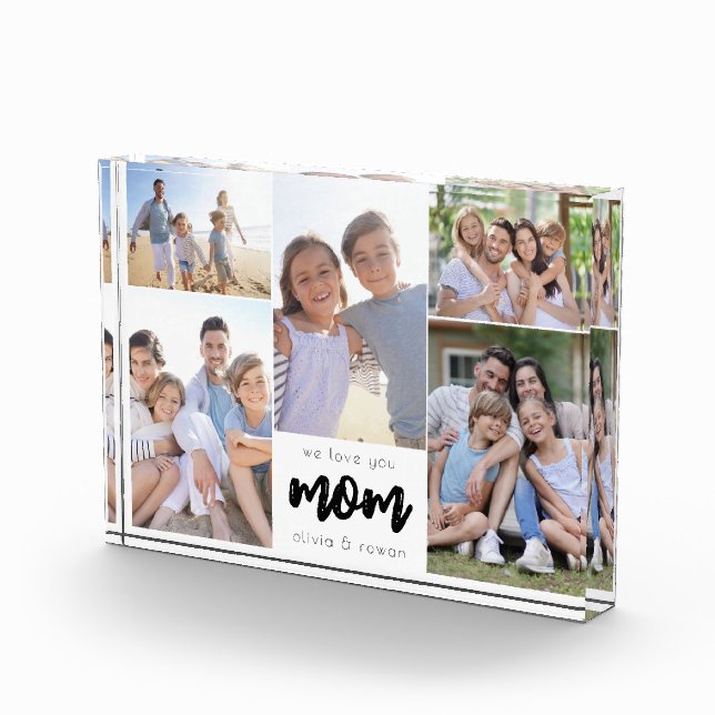We Love You Mum Personalised Photo Collage Block (Right)