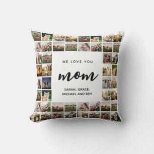 We Love You Mum Personalised Photo Collage Cushion