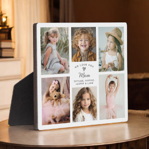 We Love You Mum Photo Collage Keepsake Plaque