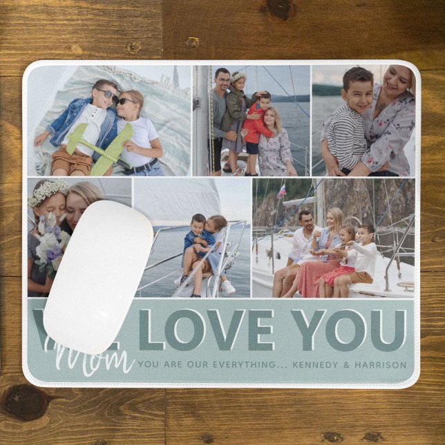 'We Love You' Mum Photo Collage | Personalised Mouse Pad (Creator Uploaded)