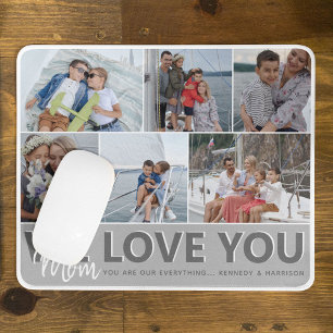 'We Love You' Mum Photo Collage   Personalised Mouse Pad