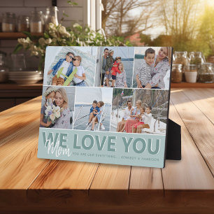 'We Love You' Mum Photo Collage Personalised Plaque