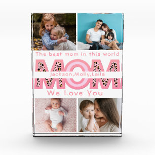 We Love You Mum Pink Minimalist 6 Photo collage