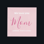 We Love You Mum Pink Minimalist  Acrylic Tray<br><div class="desc">We Love You Mum Pink Minimalist Design. Sweet, feminine, simple, modern and elegant typography. Text is "We love you", "Mum", and "Your Names". All the text can easily be changed to your own lovely messages. Order this pretty acrylic tray today to express your love and thanks to your wife, mum,...</div>