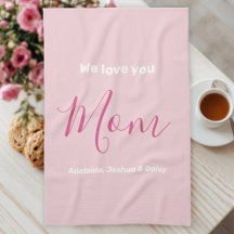 We Love You Mum Pink Minimalist 