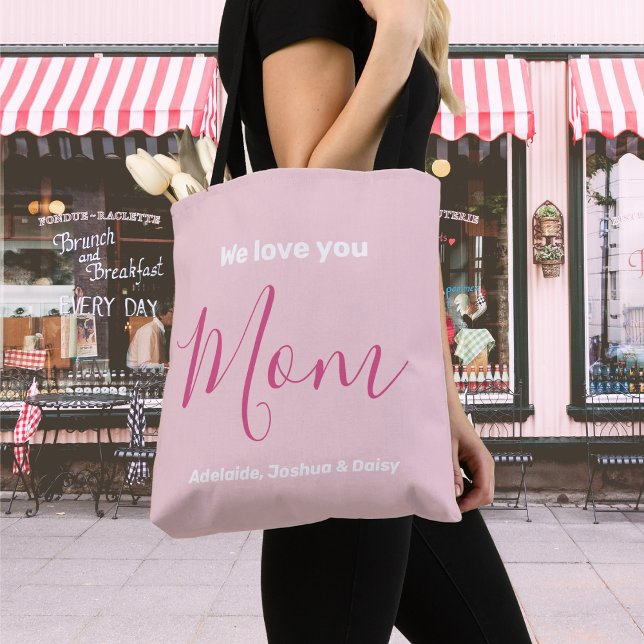 We Love You Mum Pink Minimalist  Tote Bag (Creator Uploaded)