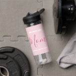 We Love You Mum Pink Minimalist  Water Bottle<br><div class="desc">We Love You Mum Pink Minimalist Design. Sweet, feminine, simple, modern and elegant typography. Text is "We love you", "Mum", and "Your Names". All the text can easily be changed to your own lovely messages. Order this trendy water bottle today to express your love and thanks to your wife, mum,...</div>