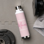 We Love You Mum Pink Minimalist  Water Bottle<br><div class="desc">We Love You Mum Pink Minimalist Design. Sweet, feminine, simple, modern and elegant typography. Text is "We love you", "Mum", and "Your Names". All the text can easily be changed to your own lovely messages. Order this stylish vacuum insulated water bottle today to express your love and thanks to your...</div>